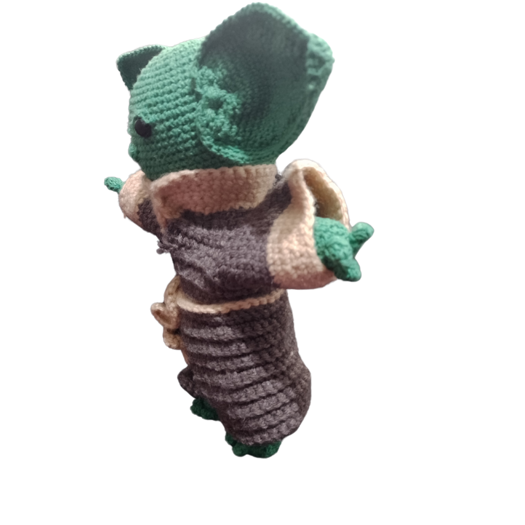 "Boneco Amigurumi Yoda – Um Mestre Jedi na Sua Coleção!"